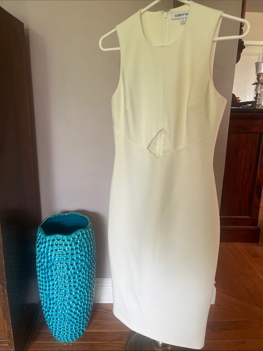 Elizabeth and James White Sleeveless Sheath Dress